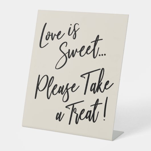 Signe De Table L'amour est doux, prenez une friandise ! Crème (Recto)