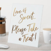 Signe De Table L'amour est doux, prenez une friandise ! Simple or (In SItu)