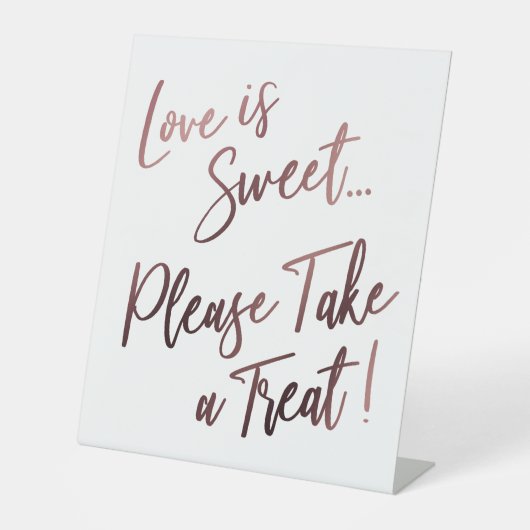 Signe De Table L'amour est doux, prenez une friandise Simple Rose (Recto)