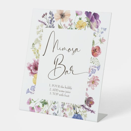 Signe De Table L'amour est en floraison fleur sauvage mimosa bar (Recto)