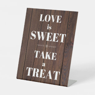 Signe De Table L'amour est sucré, prenez un gâteau - Mariage