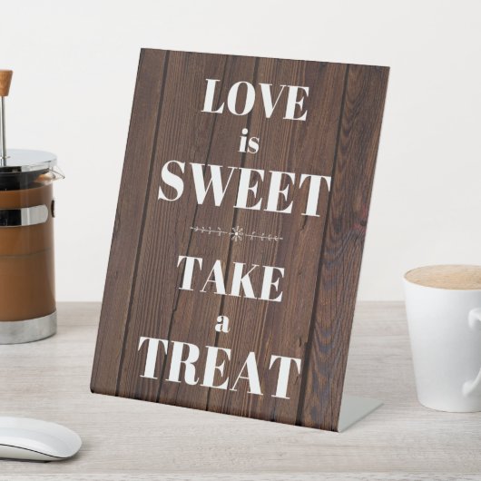 Signe De Table L'amour est sucré, prenez un gâteau - Mariage (In SItu)