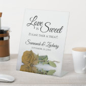 Signe De Table L'amour est sucré Prenez un gâteau Rose d'or ocre (In SItu)