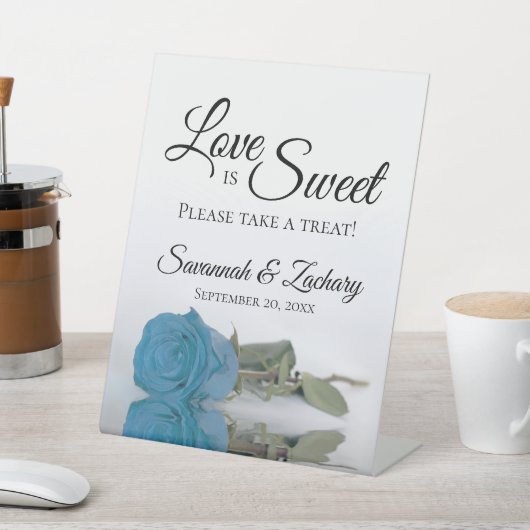 Signe De Table L'amour est sucré Prenez un Rose bleu turquoise (In SItu)