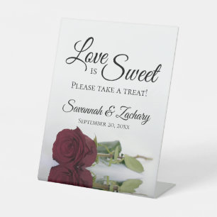 Signe De Table L'amour est sucré Prenez un traitement Élégant Ros