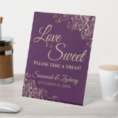 Signe De Table L'amour est sucré Prenez un traitement Or dentelle (In SItu)