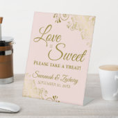 Signe De Table L'amour est sucré Prenez une dentelle d'or sur le (In SItu)