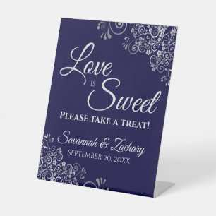 Signe De Table L'amour est sucré Prenez une menace Marine bleu &