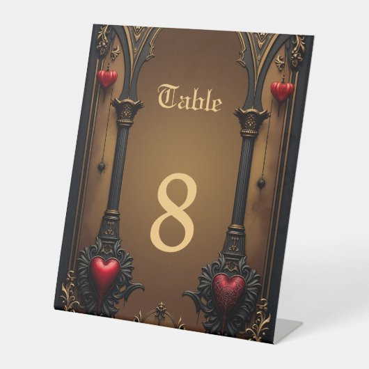 Signe De Table L'amour éternel dans l'ombre de l'obscurité gothiq (Recto)