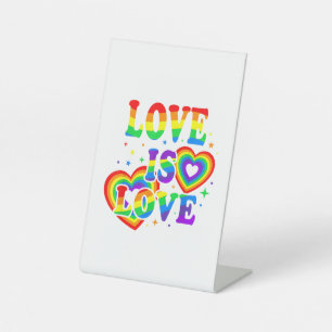 Signe De Table L'amour LGBTQ est l'amour Fierté gay Drapeau arc-e