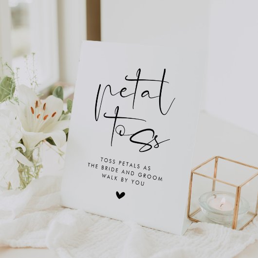 Signe De Table Lancer de pétales de mariage