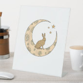 Signe De Table Lapin Sur Le Lapin Lune (In SItu)