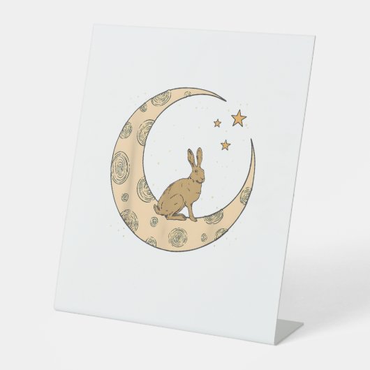 Signe De Table Lapin Sur Le Lapin Lune (Recto)