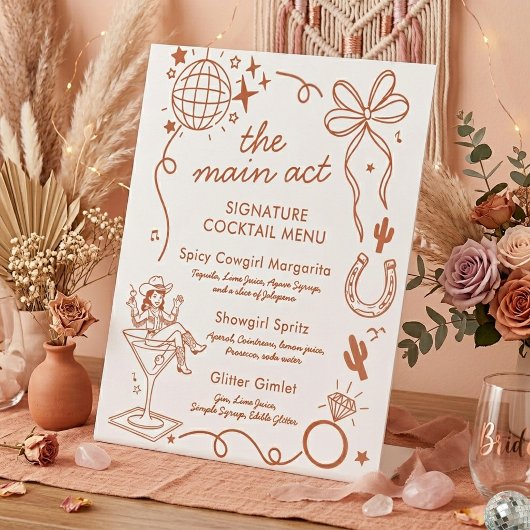 Signe De Table Last Rodeo Bachelorette Party Signature Drink 