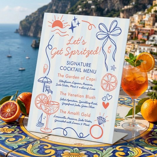 Signe De Table Last Spritz Bachelorette Party Signature Drink 