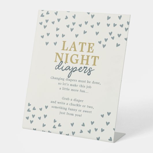 Signe De Table Late Night Diaper Petit Coeur Petit Amoureux (Recto)