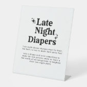 Signe De Table Late Night Diapers Sign, Diaper Thoughts Sign, Boh (Recto)