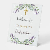 Signe De Table Lavande de verdure fleurie Confirmation bienvenue (Recto)
