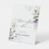 Signe De Table Lavande de verdure pourpre Date Idée de nuit (Recto)