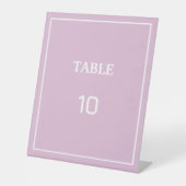 Signe De Table Lavande simple élégante, Mariage Numéro de table (Recto)