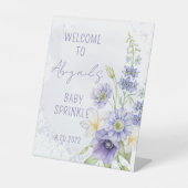 Signe De Table Lavender Boho Fleur sauvage Baby Sprinkl Bienvenue (Recto)