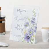 Signe De Table Lavender Boho Fleur sauvage Baby Sprinkl Bienvenue (In SItu)