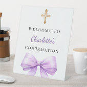 Signe De Table Lavender bow Confirmation welcome (In SItu)