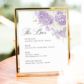 Signe De Table Lavender Lilac White Floral Wedding Bar Menu