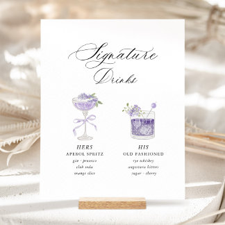 Signe De Table Lavender Signature Drinks Wedding