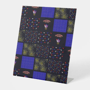 Signe De Table Le 4 juillet Patchwork Motif - le 4 juillet