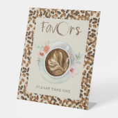 Signe De Table Le Baby shower Fèves De Café Privilégie Le Floral (Recto)