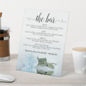 Signe De Table Le Bar - Dusty Blue Rose Boissons Menu Mariage (In SItu)