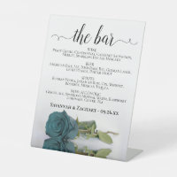 Le Bar - Élégant Rose Turquoise Boissons Menu Mari