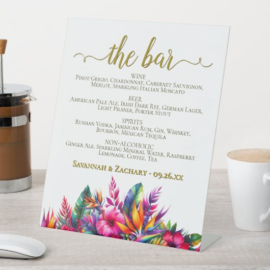 Signe De Table Le Bar - Jardin tropical Boissons Menu Mariage (In SItu)
