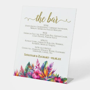 Signe De Table Le Bar - Jardin tropical Boissons Menu Mariage