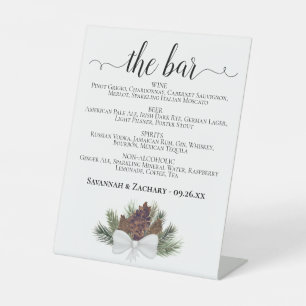 Signe De Table Le Bar - Rustic Pinecones Boissons Menu Mariage