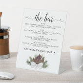 Signe De Table Le Bar - Rustic Pinecones Boissons Menu Mariage (In SItu)