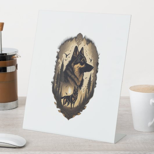 Signe De Table Le berger allemand 005 (In SItu)