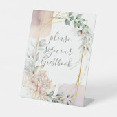Signe De Table Le cadre auréolé de verdure florale de mariage  (Recto)