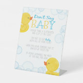 Signe De Table Le canard en caoutchouc ne dit pas Baby shower jeu (Recto)