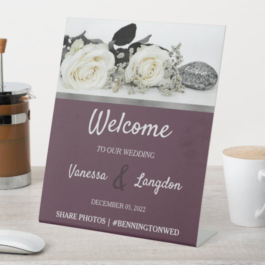 Signe De Table Le Mariage de Chic White Rose (In SItu)