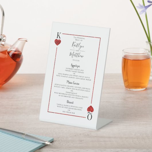 Signe De Table Le menu Collection de Mariages de cartes de jeu Mo (In SItu)