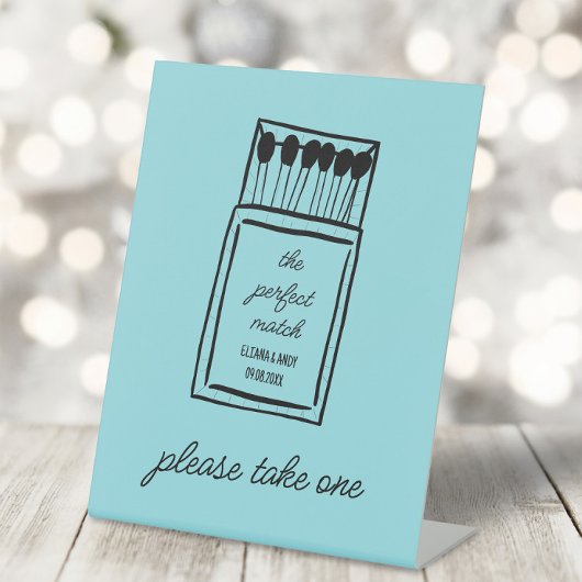 Signe De Table Le Parfait Match Doodle Matchbook Wedding Favor