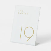Signe De Table Le Sawyer 19 Gold et White Table Number (Recto)