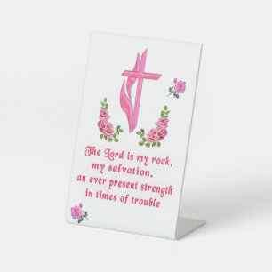Signe De Table Le Seigneur est mon rocher écriture chrétienne
