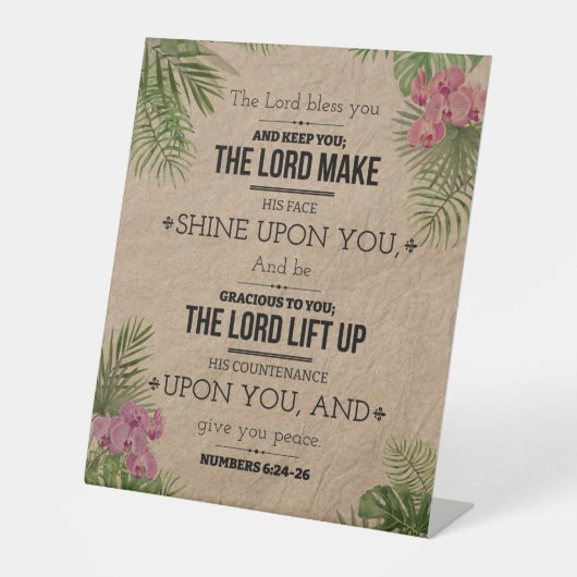 Signe De Table Le Seigneur Vous Bénit, Numéros 6:24-26 (Recto)