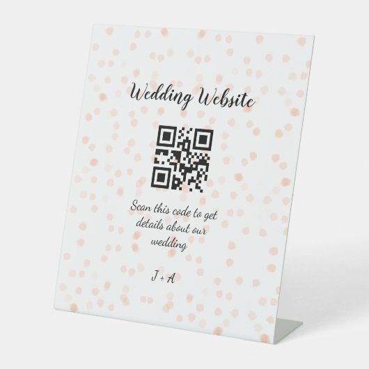 Signe De Table Le site web mariage scanner code QR pour les détai (Recto)