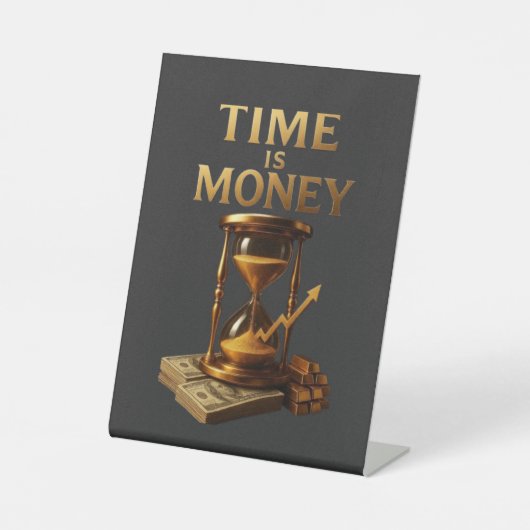 Signe De Table Le temps, c'est de l'argent | Conception motivatio (Recto)