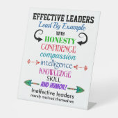 Signe De Table Leaders efficaces - Humour (Recto)