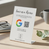 Signe De Table Leave us a Review Custom Logo QR Code